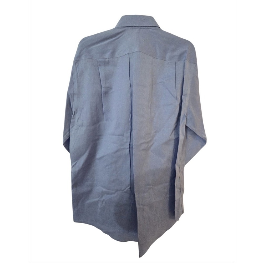 AWEARNESS Kenneth Cole‎ Dress Shirt Men's 16.5 32/33 Slim Fit Non-Iron Blue L/S - Picture 2 of 5